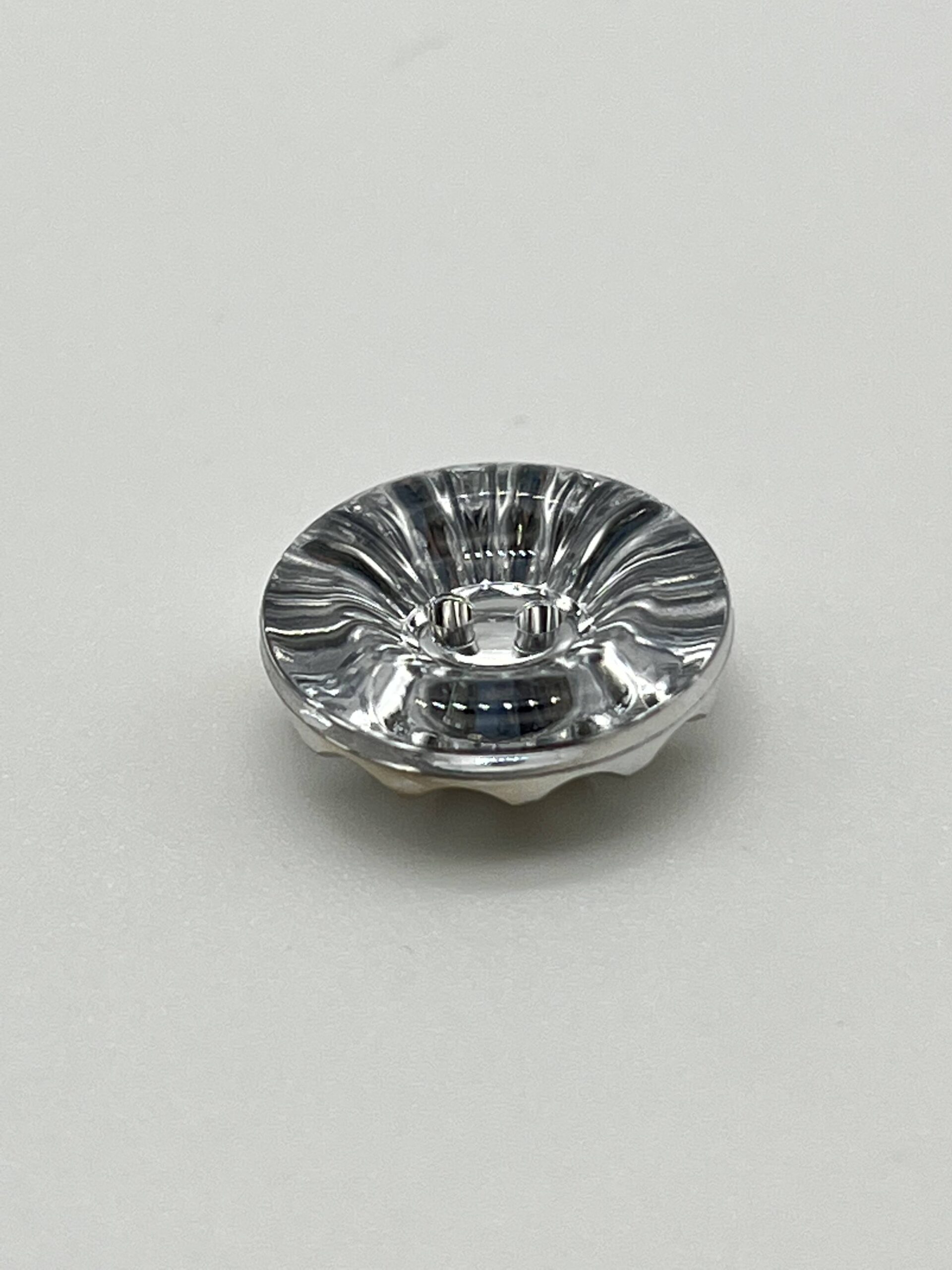 Large Plastic Diamanté Style Silver and Transparent, 2-hole buttons - 18mm, per piece * - Image 2