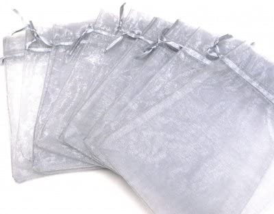 Organza Favour Bags - Large - Silver - per pcs