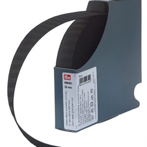 Prym Stiff Waistband Elastic - 25mm - Black, per metre