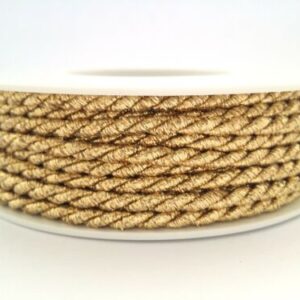 Twisted Metallic Cord - Gold - 4mm - per meter