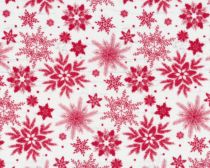 + 'Holiday Homecoming - Red Snowflake' by Jan Shade Beach for Henry Glass Fat Quarter