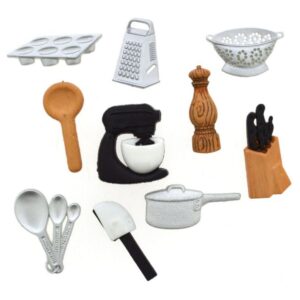 Dress It Up - "The master chef" Cooking items shank buttons - 6pcs, 35mm*