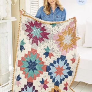 Stylecraft Harvest Blanket Kit 9957 made up with Re-create DK yarns