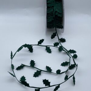 Cut Out Holly Satin Ribbon - 20mm - per metre*