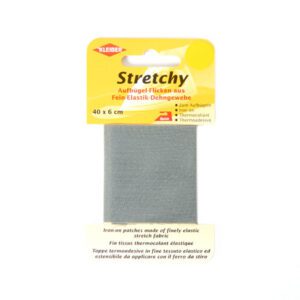 Kleiber Iron on stretchy Clothing repair patch- Light Grey-40x6cm