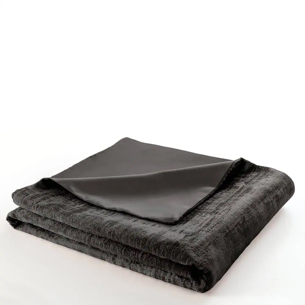 Naples, colourway "Smoke" lined Throw, Bed Runner - 130cmx230cm