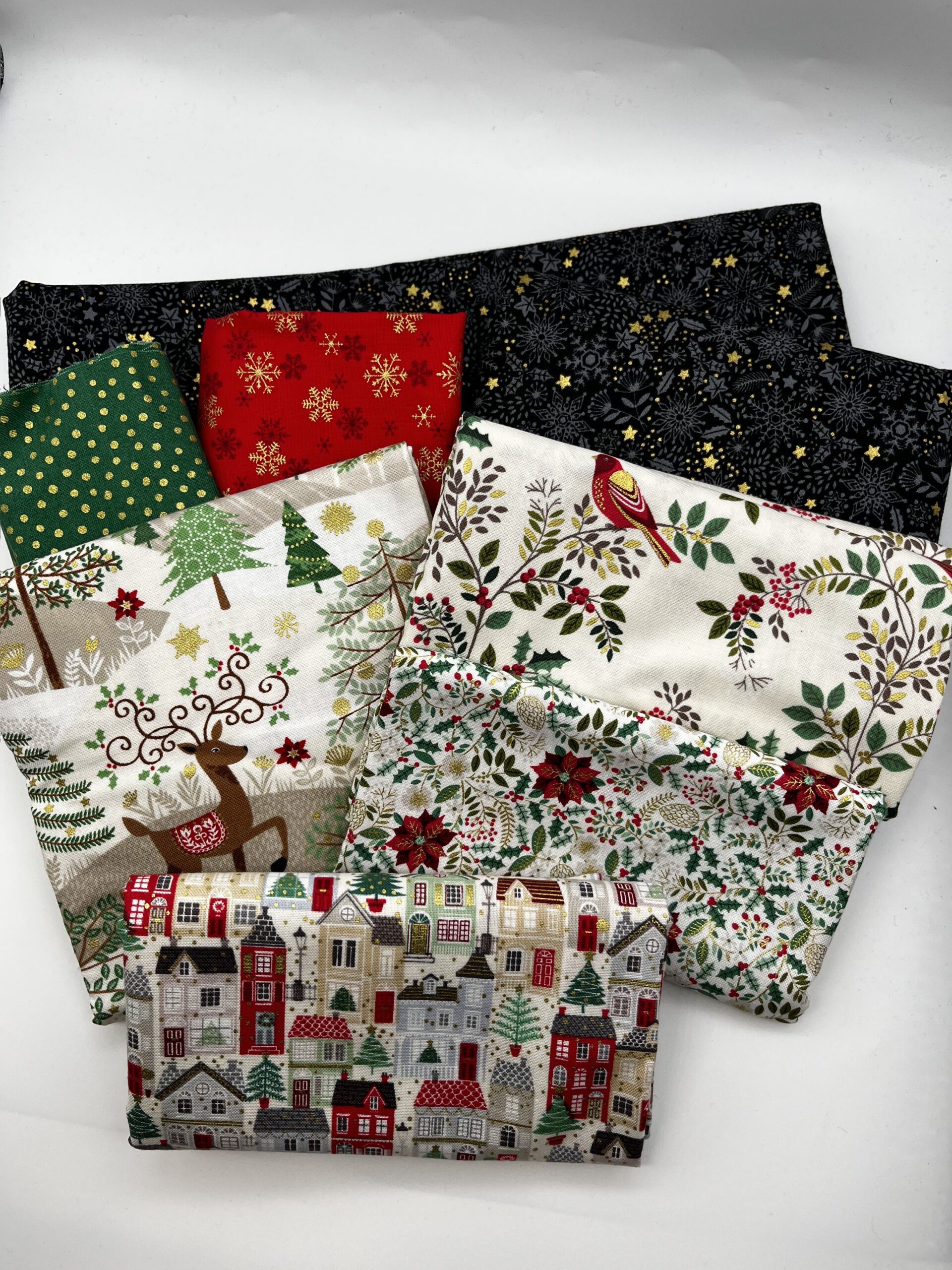 Silent Night Table Runner top fabrics