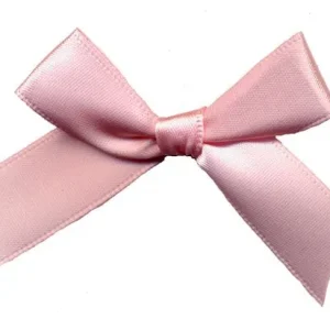 Light pink baby pink rose 15mm satin ribbon bow