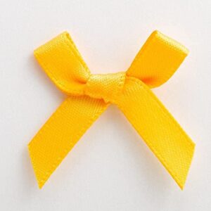 Bright yellow, sunshine yellow 7mm single satin scatter bow