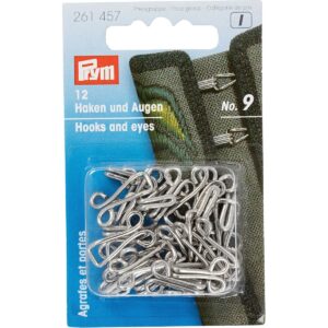 Prym Hooks and eyes silver size 9 261 457