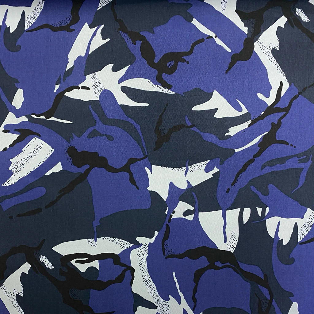 Cotton Blue Camo Print