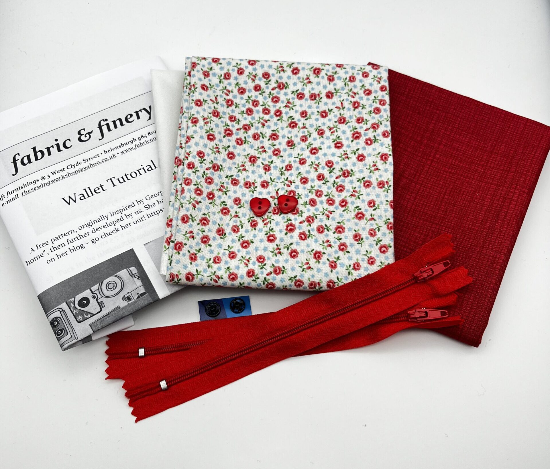 Wallet Kit Red with flowers