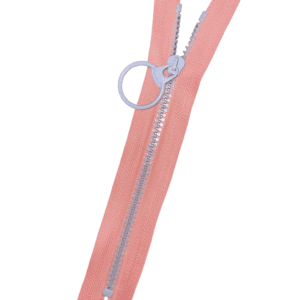 Pastel Coloured Zip - 15cm Long with Ring Pull Style Metal Slider - Pink and Blue