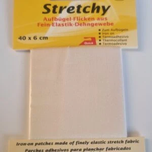 Kleiber Iron on stretchy Clothing repair patch- White -40x6cm