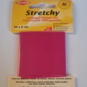Kleiber Iron on stretchy Clothing repair patch- Fuchsia -40x6cm