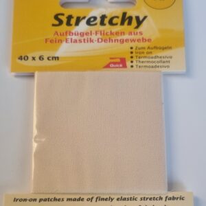 Kleiber Iron on stretchy Clothing repair patch- Cream -40x6cm