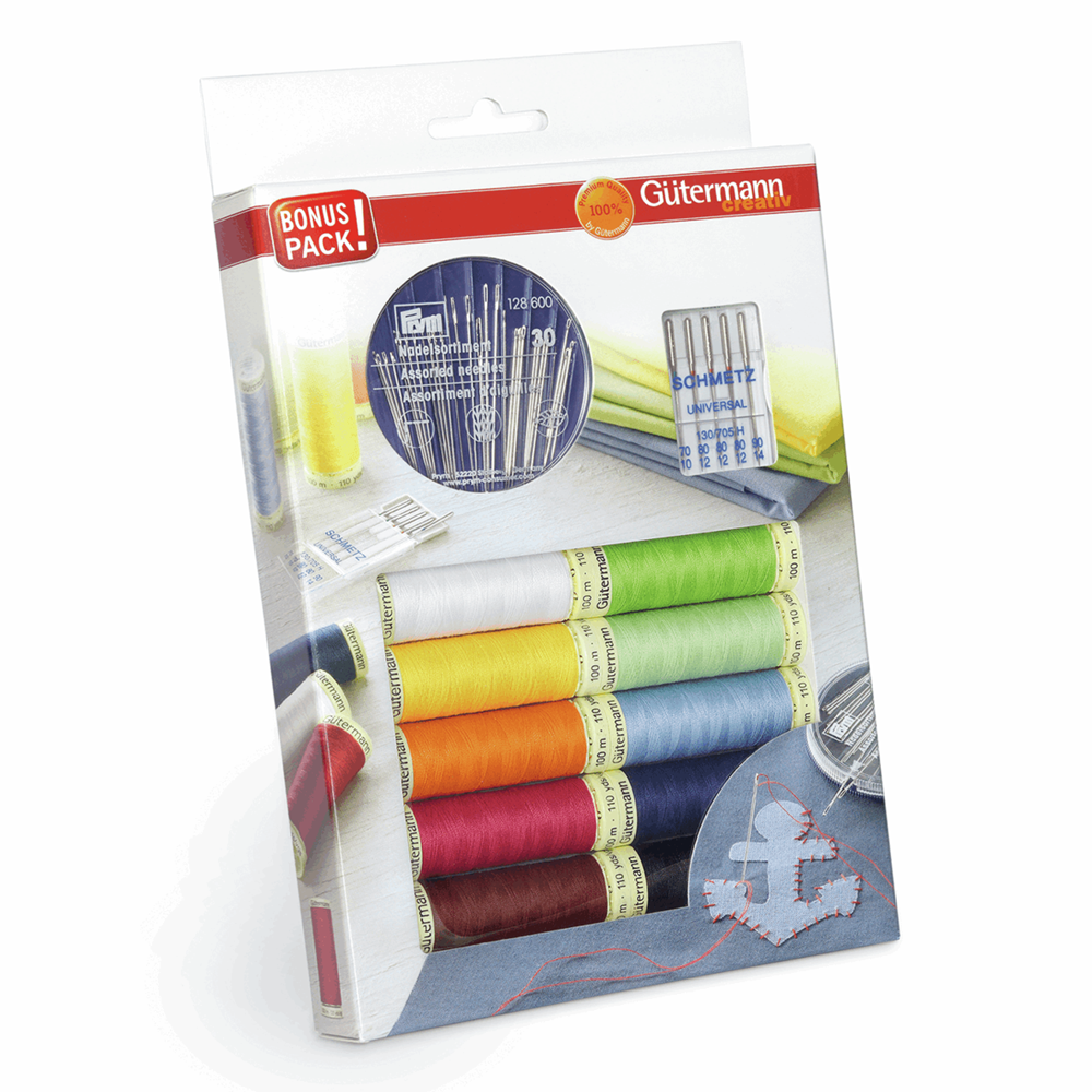 Gutermann Thread Set Prym Sewing Needles and Sew-All thread 10 x 100m: Bonus Pack