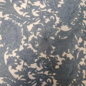 100% Pima Cotton Lawn -0197/A- Blue and Grey Floral, per 1/2 metre