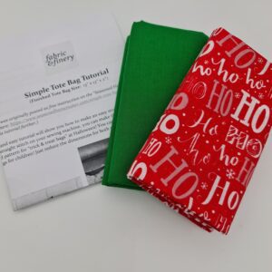 Simple Tote Bag Kit - Christmas HO HO HO on Emerald Green *