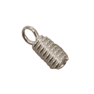Silver Coiled Wire Crimp Cord End Nickel Chrome for Jewellery, per piece *