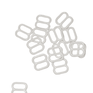 White Rounded Plastic Tri Glide/Strap Slide 8mm, per piece