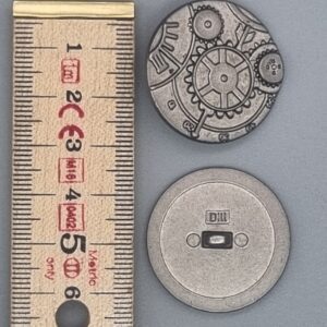 Dill Buttons metal, silver, steampunk design 30mm, per piece *