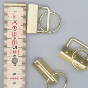 32mm Metal Key Fob with Split Ring - Gold - £0.90 each