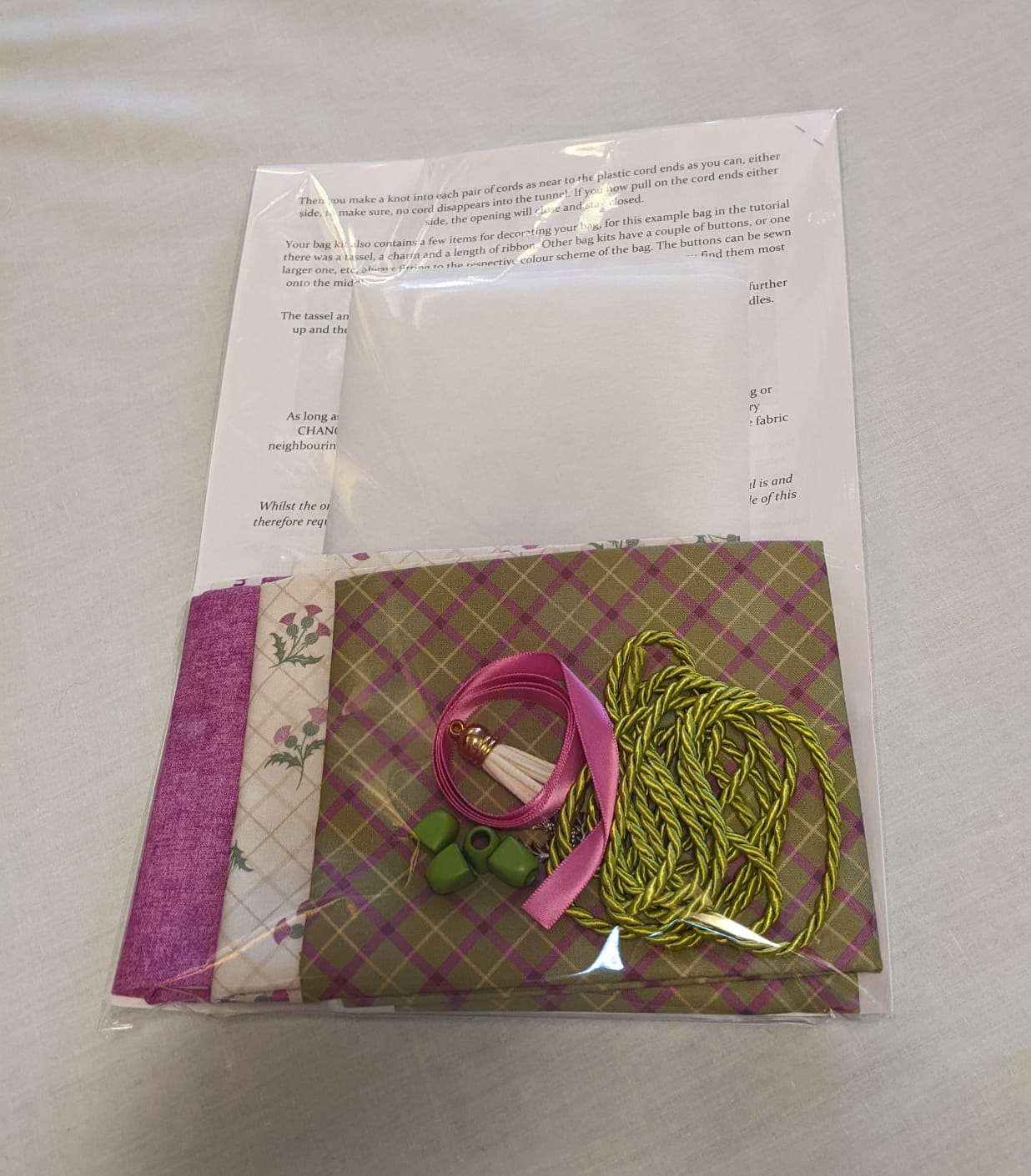 Lewis and irene drawstring bag thistle