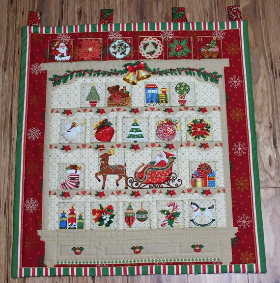 103-314 Seasons Greeting Advent Calendar Quilt Panel by Fabri-Quilt - Image 2