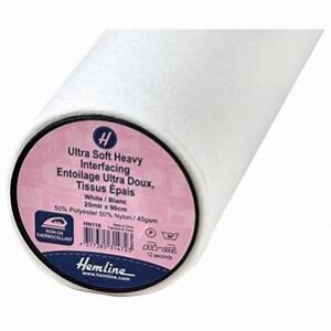 Ultra Soft Heavy Interfacing fabric roll ideal for dressmaking, upholstery, and craft projects, providing stability and structure with a smooth finish. Perfect for bespoke sewing and tailoring.