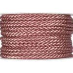 Soft pink braided cord suitable for jewellery making and craft projects.
