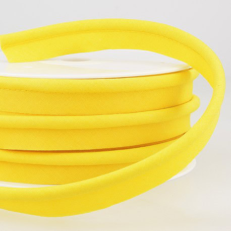 Yellow elastic trim for sewing and crafting projects, perfect for garment and accessories design.