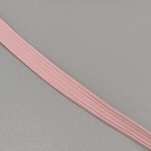 Braided Corded Elastic - Light Pink - 9mm wide, per metre