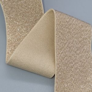 Knit Elastic Glitter Band 40mm Wide - Gold - £1.63 per 1/2m
