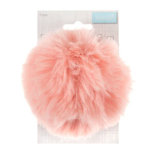 Large 11cm Faux Fur Pom Pom Bright Pink