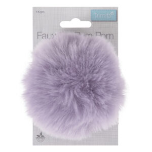 Large 11cm Faux Fur Pom Pom Lilac Heather Light Purple