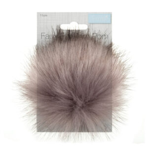 Large 11cm Faux Fur Pom Pom Pink Tipped