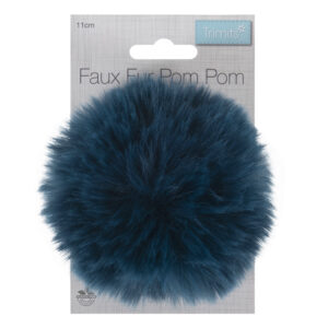 Large 11cm Faux Fur Pom Pom Teal