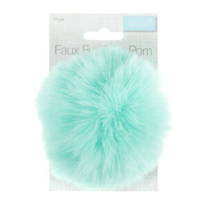 Large 11cm Faux Fur Pom Pom Turquoise