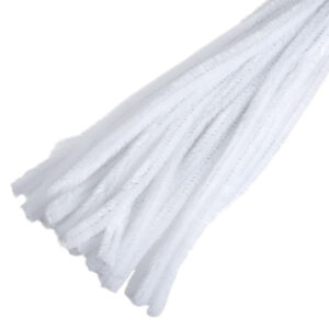 Chenille Pipe Cleaner White Jumbo size 30cm x 12mm, per piece