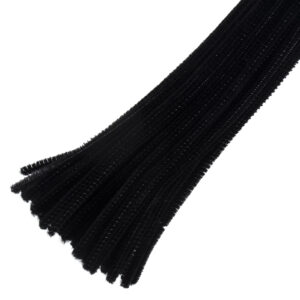 Chenille Pipe Cleaner black 30cm x 6mm, per piece