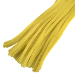 Chenille Pipe Cleaner yellow 30cm x 6mm, per piece