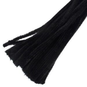 Chenille Pipe Cleaner Black Jumbo size 30cm x 12mm, per piece