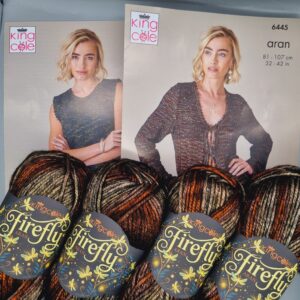 * King Cole Firefly Aran Pattern and Yarn Knitting Kit for Ladies Top