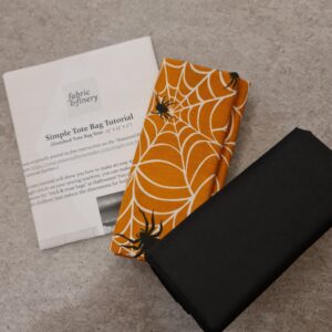 Simple Tote Bag Kit - spider nets orange, white, black