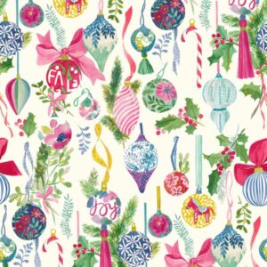 Fa la la Winter White BG017 by bluebellgray for Lewis and Irene per 1/4m