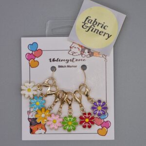 Stitch Marker Set of 7 - Colourful Daisies