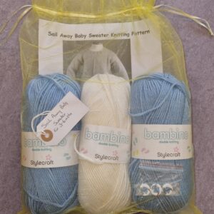 Sail Away Baby Sweater Knitting Kit with Printed Pattern - Size 3 to 6 months