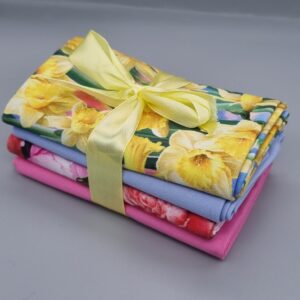 100% premium cotton 4 Spring Flowers Fat Quarter bundle, 46cmx56cm each