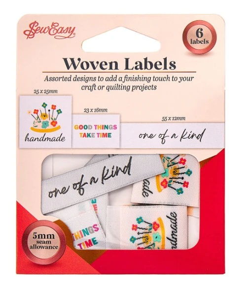Sew Easy Woven Labels - 3 Designs Pack of 6